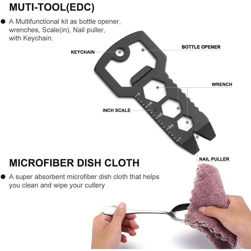 Ceny Sunhanny zestaw obiadowy Travel sztućce kampingowe zestaw wielokrotnego użytku sztućce ze słomka metalowa łyżka widelec pałeczki i przenośny pojemnik