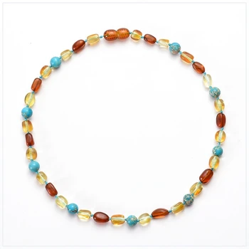 

Baby Teething Raw Unpolished Baroque Baltic Amber Necklace Alternative Pain Relief Certified Genuine Amber Necklace