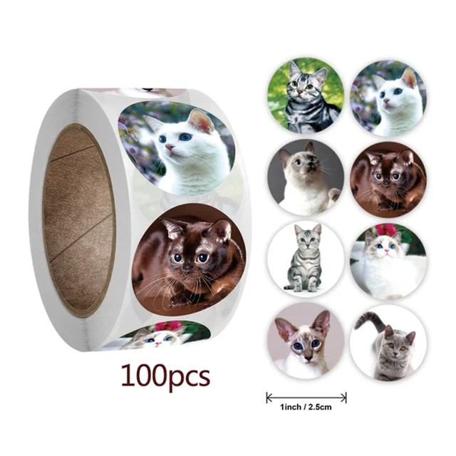 50-500pcs Cartoon Animal Children Sticker Label Thank You Stickers Cute Toy Game Tag DIY Gift Sealing Label Decoration Supplies Maroon