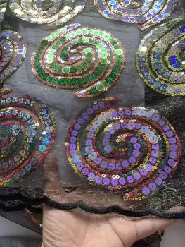 

New African Dry Lace Fabrics Sequins Nigerian Guipure Cord Lace Fabric 2019 High Quality Lace Royal Blue Net Fabric For Wedding