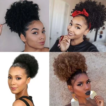 

MUMUPI High Temperature Synthetic Fiber Curly Chignon Bun Hairpiece Elastic Fake Classic Hair Extensions For Black/White Women