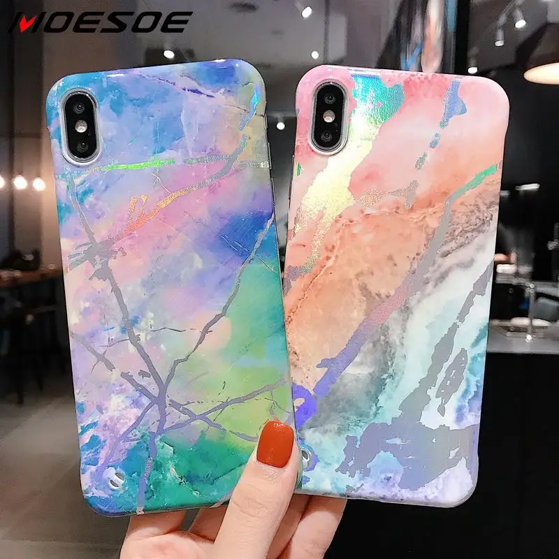 

Soft Silicone Electroplated Back Cover Case For iPhone 11 Pro XS XR XS Max X 7 8 Plus 6 6s Plus Luxury Colorful Marble Case