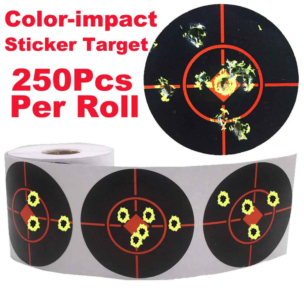 

[Hot Sale] 250 Pcs 3" Splatter Splash Color-impact Sticker Targets Roll for Pistol Airgun Rifle Shooting Hunting Sports Games