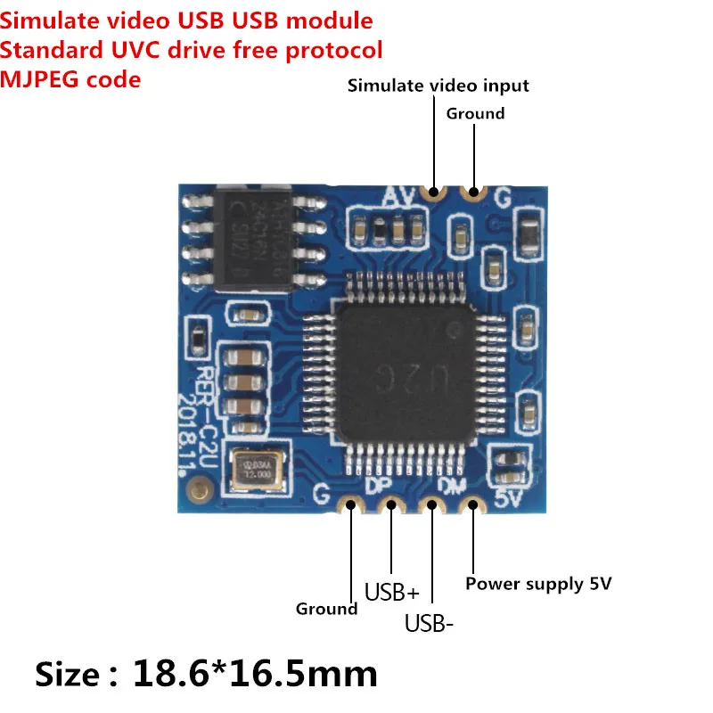 

Simulation AV Video to the Digits USB Camera Module CVBS to USB Chip UVC