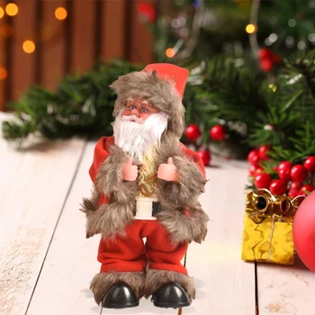 

Electric Music Santa Claus Christmas Decorations Cute Luminous Rotating Hip-Shaking Santa Claus Doll Children's Xmas Gift New