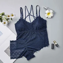 Сексуальный кружевной бюстгальтер без косточек, Комплект трусов, женское однотонное нижнее белье, комплект нижнего белья, майка с окаймлением, нижнее белье