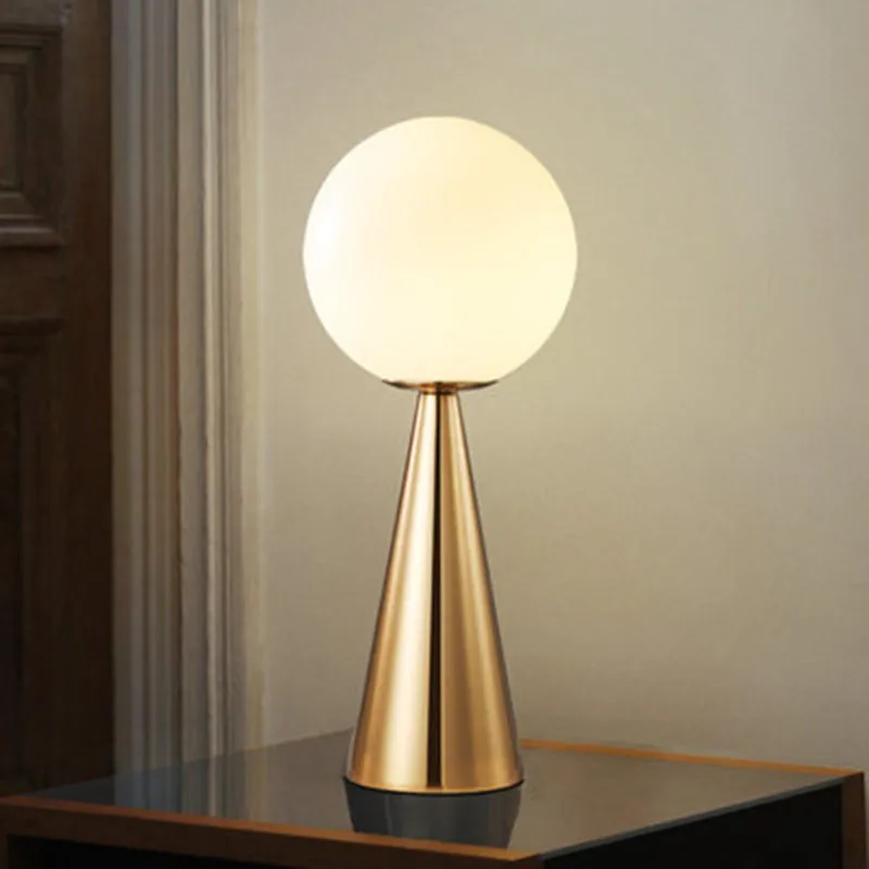

Modern Glass Ball Table Lamp for Bedroom Living Room Bedside Lamp Nordic Study Led Desk Light Fixtures Industrial Home Decor