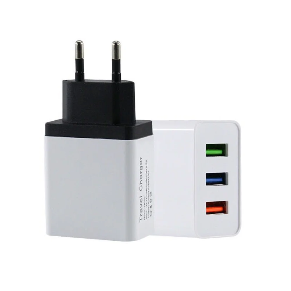 Быстрая зарядка 5 в 3 А 3 usb порта домашнее дорожное настенное зарядное устройство переменного тока адаптер питания для iPhone huawei телефон планшет USB зарядное устройство - Цвет: Black EU Plug