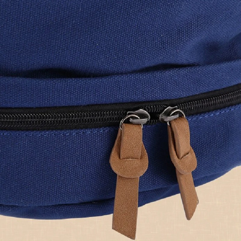Ladies Vintage Canvas Backpack Retro Vintage backpack for outdoor camping picnic Sports University backpack schoolbag blue