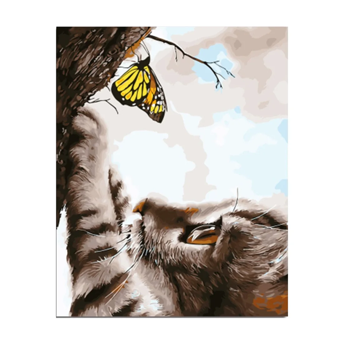 

40*50cm 50*60cm Framed Animal Cat DIY Painting By Numbers On Canvas Painting And Calligraphy Wall Art For Home Decor