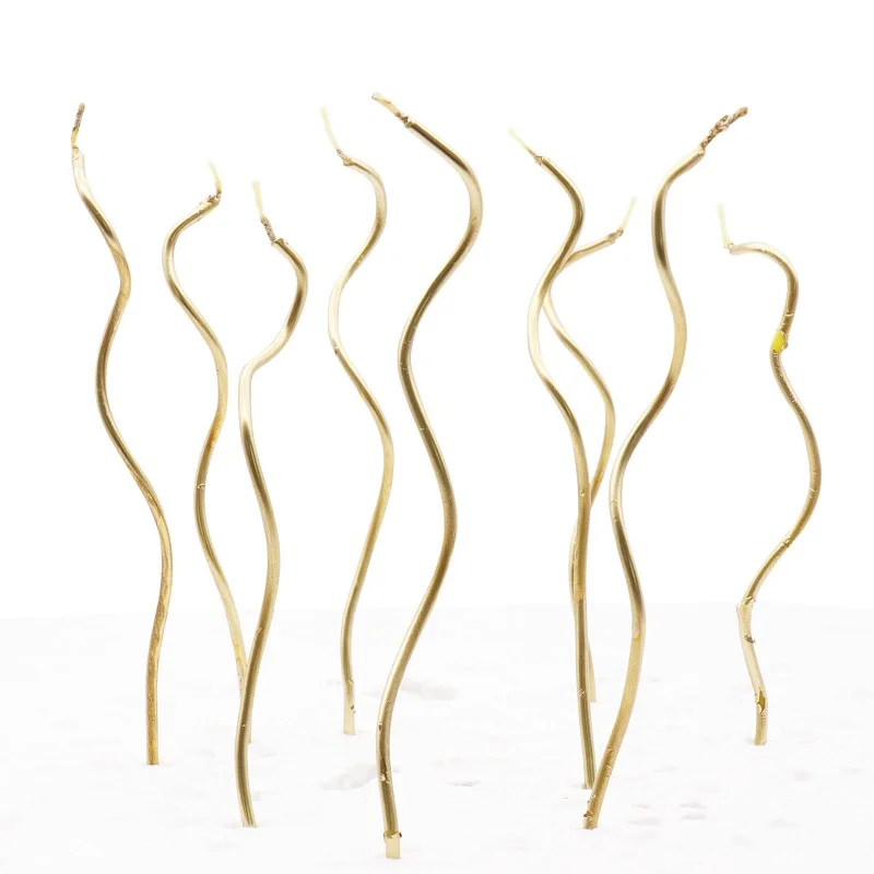 Golden curve Золотая парафиновая свеча с английскими буквами для украшения торта на день рождения с пентаграммой, праздничные вечерние свечи для торта - Цвет: Golden curve