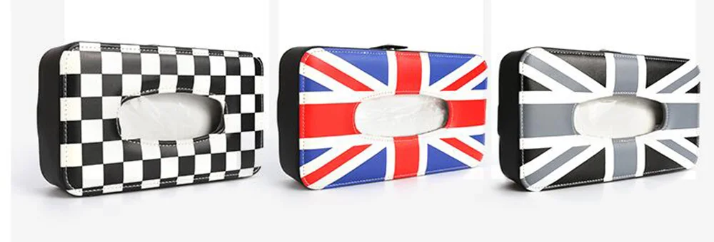 Estilo do Carro Caixa de Tecido Jack para Mini Assento Pescoço Voltar Titular União Cooper Jcw um R50 R55 R56 R60 R61 F54 F56 F60 Acessórios 2 Caixas de tecido