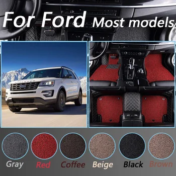 

Waterproof Floor Mats Car Floor Mats For Ford model focus explorer fiesta ecosport Everest Mustang edge Tourneo Double layer