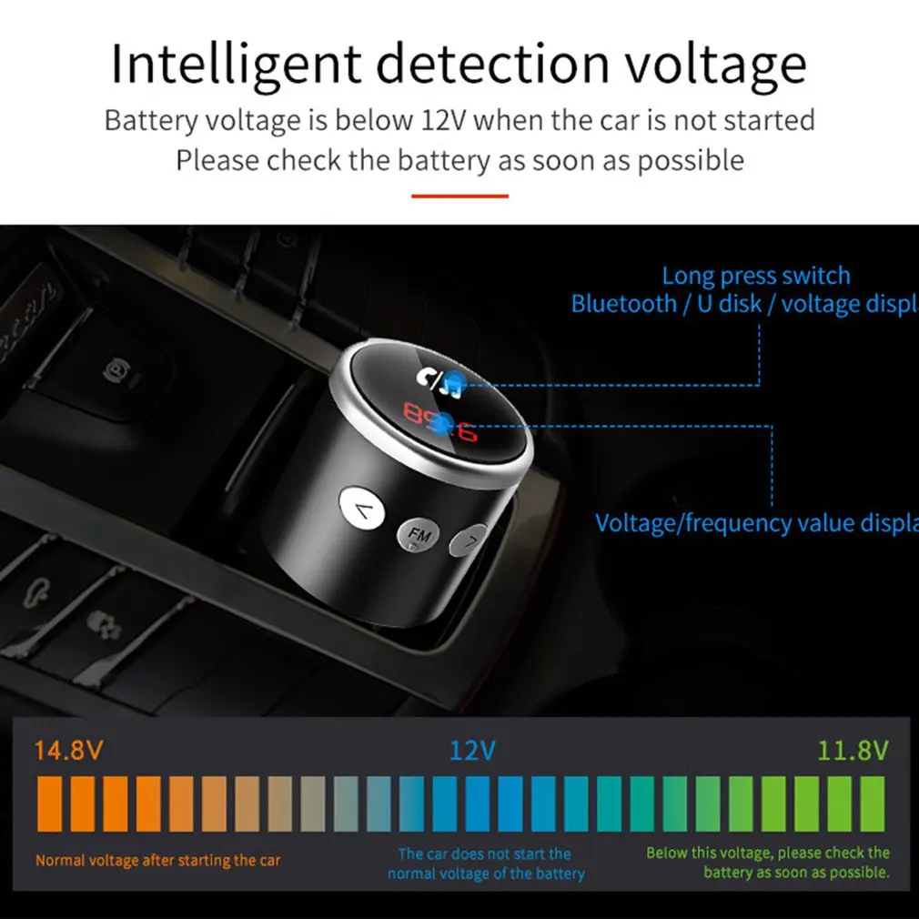 Автомобильный Bluetooth 2 м fm-передатчик Беспроводной Громкая связь аудио приемник авто MP3 плеер двойной USB Быстрый автомобильные аксессуары