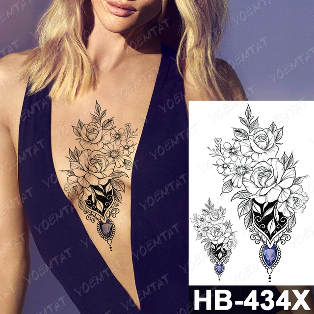 Waterproof Temporary Tattoo Sticker Dark Old School Moth Butterfly Flash Tattoos Snake Rose Body Art Arm Fake Tatoo Women Men 23-HB434X
