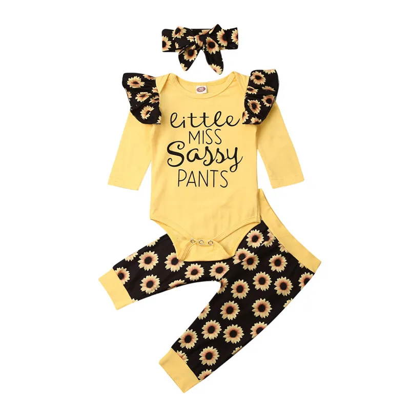 

Newborn Baby Girl Flower Letters Autumn Kids Clothing Bodysuits Jumpsuits+Leggings Pants Outfits 3pcs Lovely 0-18M Infantile set