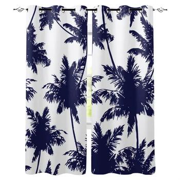 

Trees Dense Leaves Branches Plants Window Curtains Living Room Curtain Home Decor