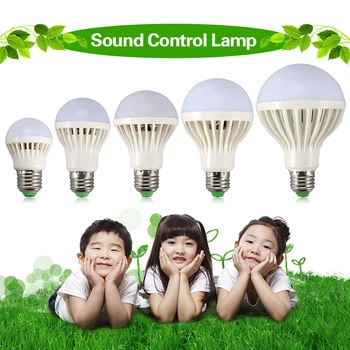 

LED Bulb E27 Ampoule Spotlight Lamp Home 220V Sound Light Sensor Auto Motion leds Saving White bulbs For Door Stair lighting