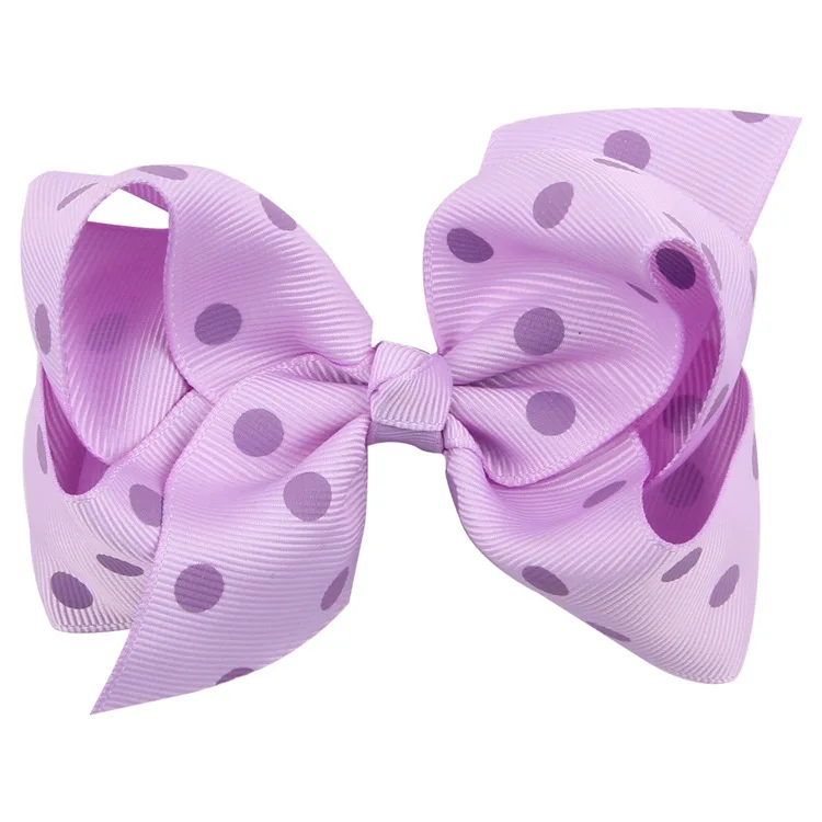 Fashion Big Ribbon Hair Bow Clip Handmade Colorful Dot Bowknot Hairpin Princess Boutique Barrette Headwear Accessory for Girls