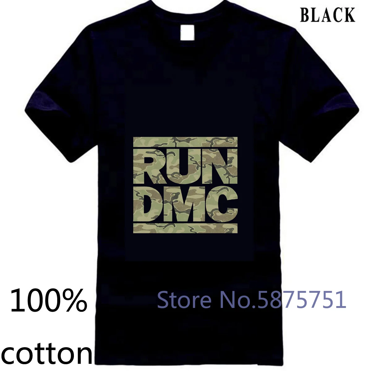 Merchcode - RUN DMC Schwarz древесины Камуфляж Новый Для мужчин дизайн Мужчин's футболка