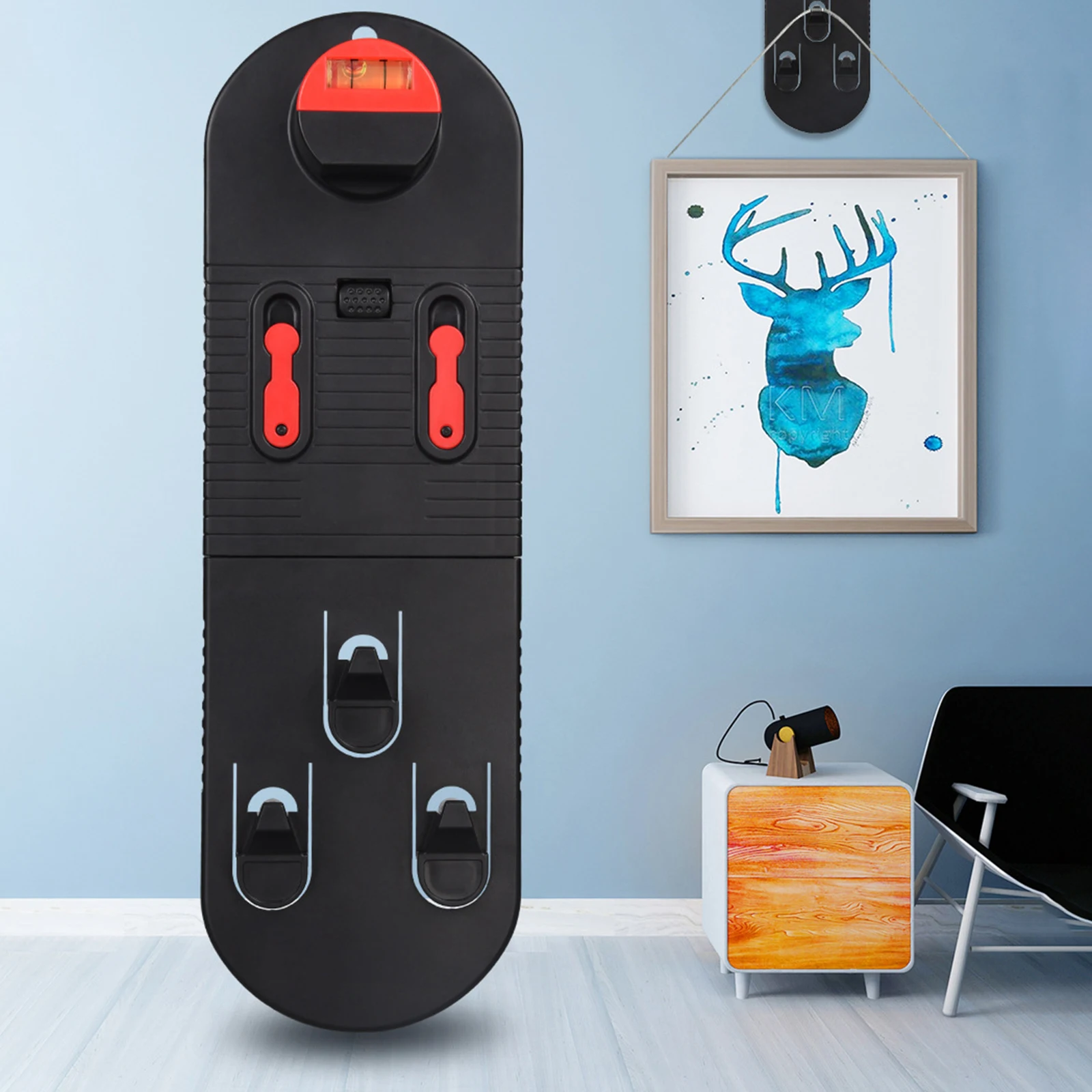 

Telescopic Hanger Picture Hanging Tool Kit Home Multifunctional Tools Kits Easy Quick Durable Practical ABS Material Level Ruler