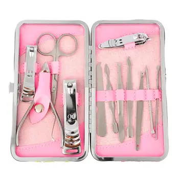 

12pcs Stainless Steel Manicure Nail Art Set Accessories Scissor Cuticle Ear Pick Nail Clipper Kit Nail Care Tool Manicure Set