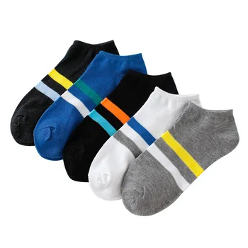 

5Pairs/lot=10pieces Summer Two Bars Mens Sports Socks Casual Invisible Fashion Male Boat Socks