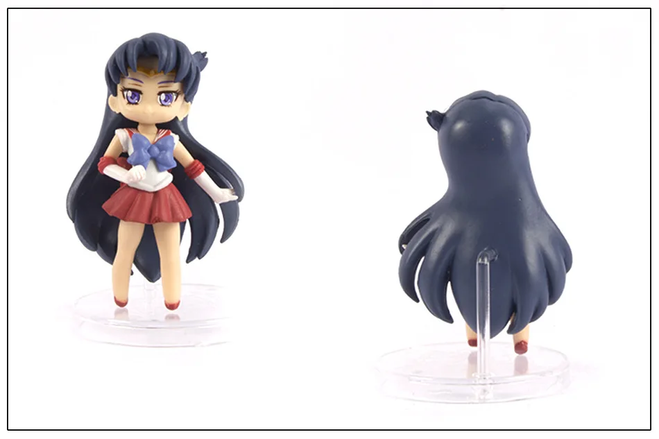 6pcs Sailor Moon Figure Hare Sailor Moon Model Doll Cake Car Decoration Toys