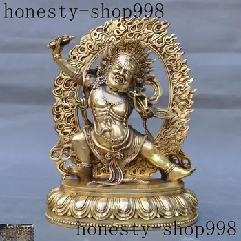 

Christmas Tibetan Buddhism brass Vajra Phurpa Arms Mahakala Wrathful Deity buddha Statue Halloween