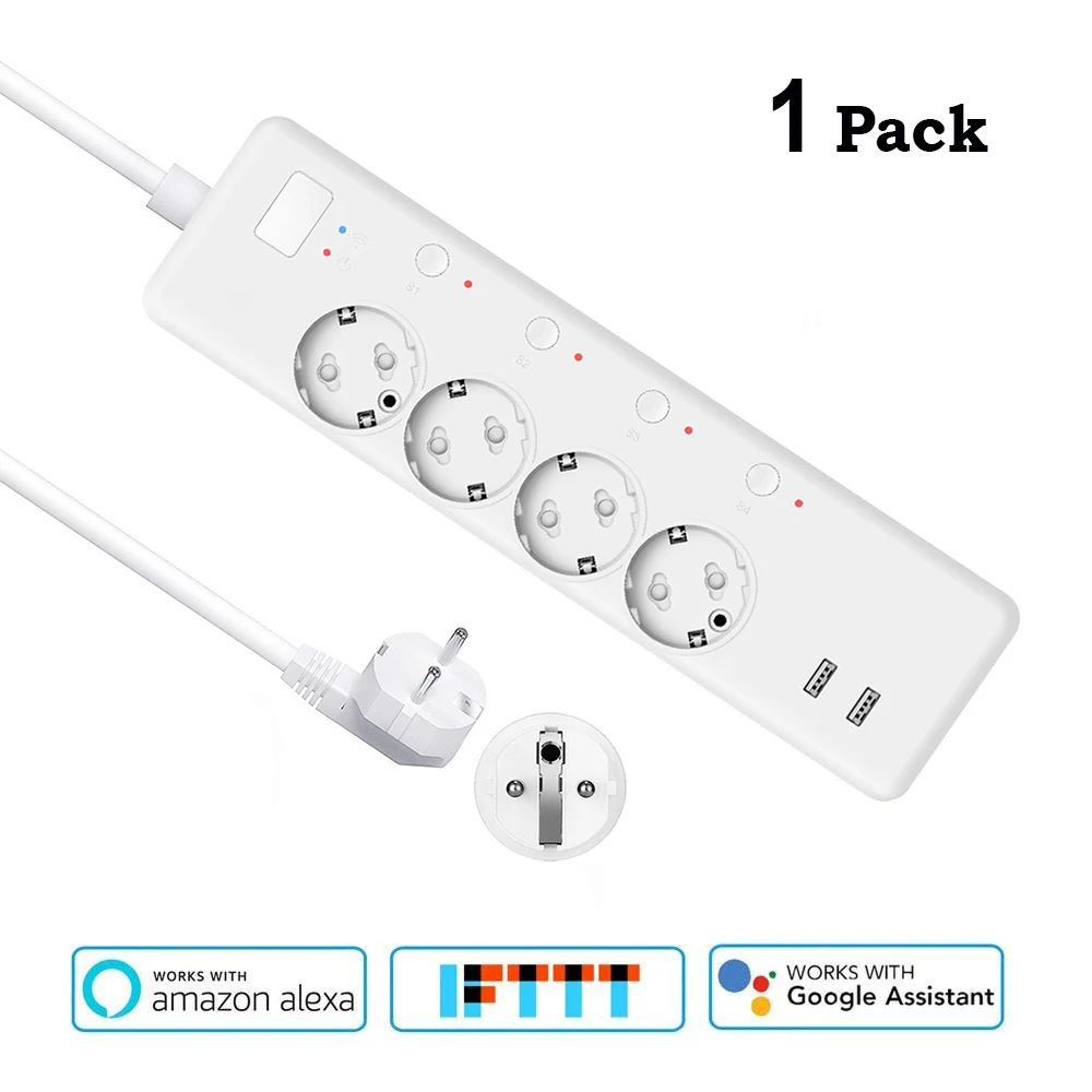 EU Smart Plug WiFi смарт-силовая полоса ЕС розетка 16А мониторинг энергии стабилизатор напряжения управление переключателем таймера для Alexa Google IFTTT Smart Life - Тип: EU Smart Plug