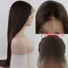 BM темно-коричневый цвет длинный прямой синтетический 13*6 парик фронта шнурка Жаростойкие Волокна Волос естественные волосы для женщин парики на каждый день