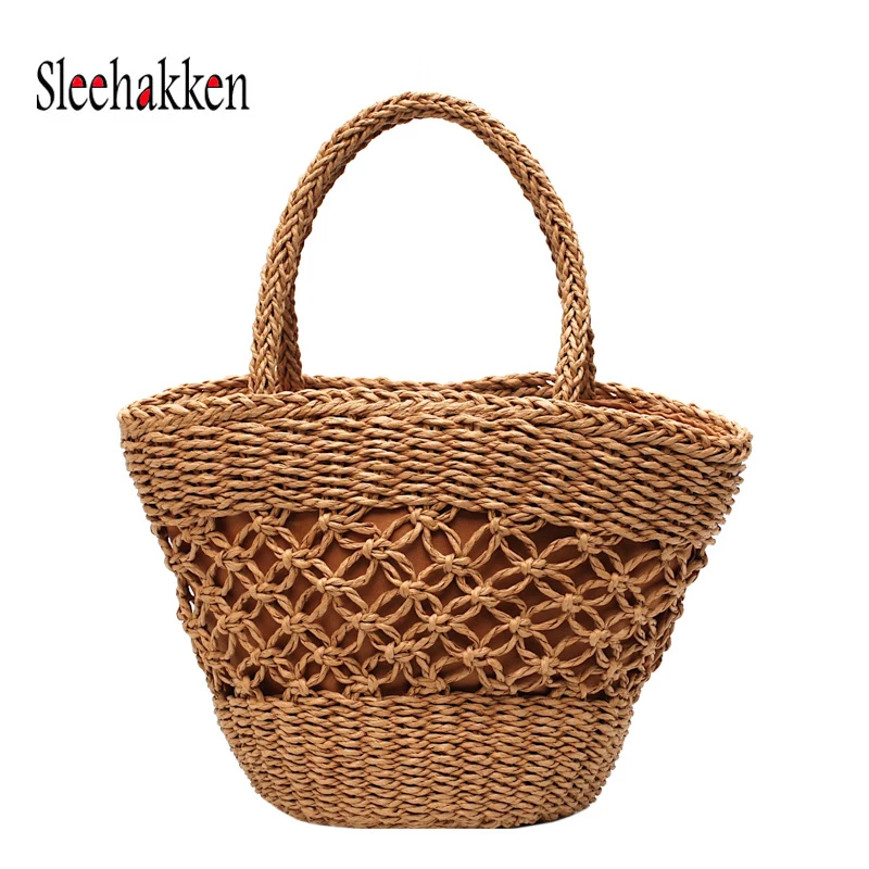 Натуральная сумка из соломы ручной работы тканый ротанг сумки богемный отдых