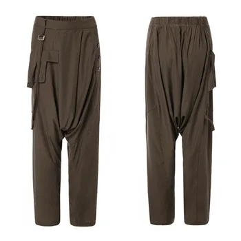

Women Wide Leg Trousers ZANZEA Fashion Harem Pants Autumn Solid Drop Crotch Pants Casual Elastic Waist Loose Pantalons Female