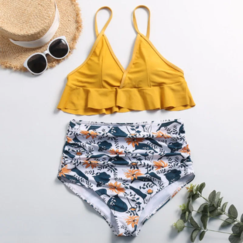

Sexy High Waist Bikini 2020 Halter Plus Size Swimwear Women Swimsuit Female Bikini Set Bodysuit Bathing Suit Summer bikini