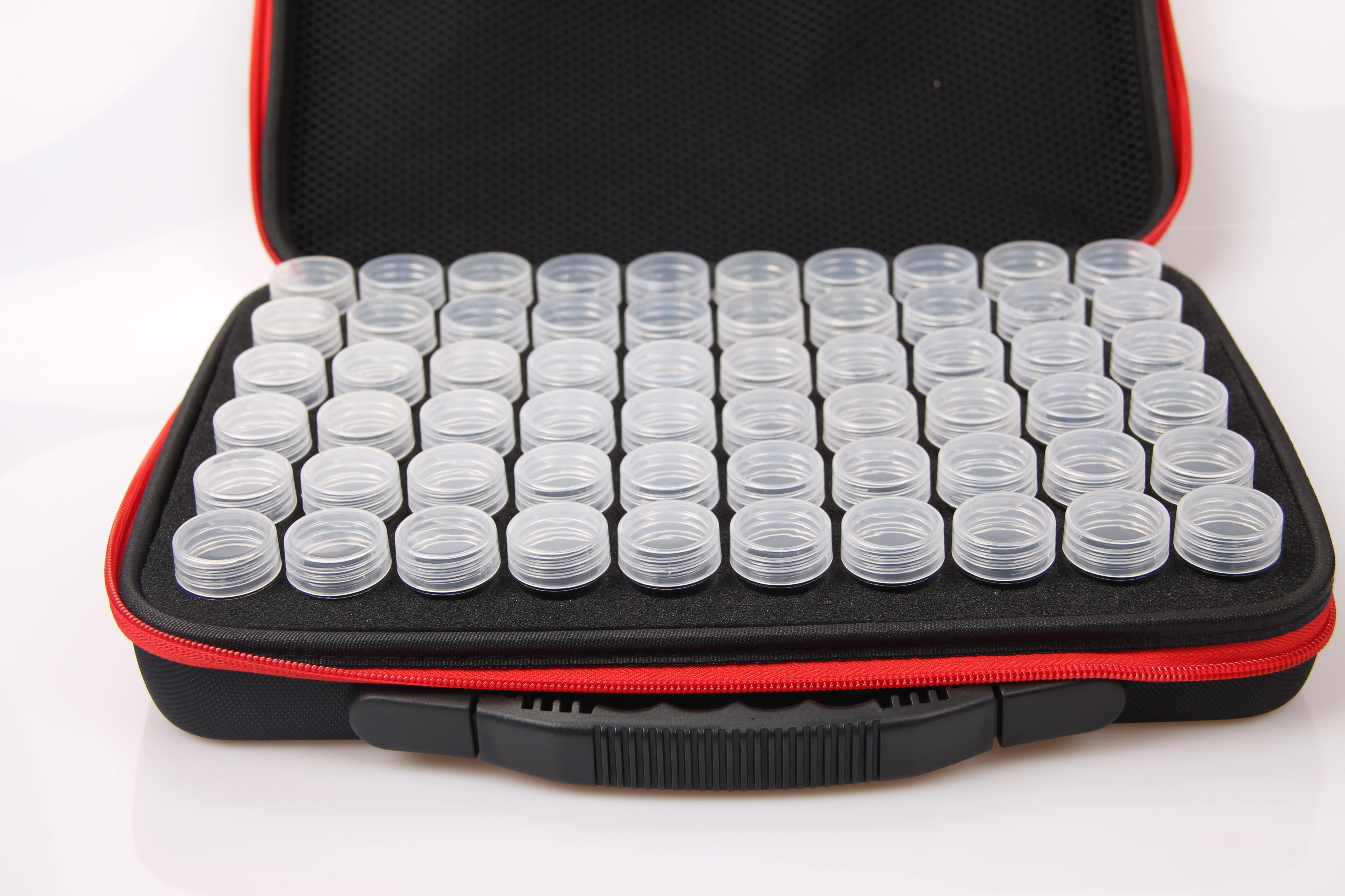 

30/60 Bottles Diamond Painting Box Tool Container Storage Box Carry Case Holder Hand Bag Zipper Design Shockproof Durable