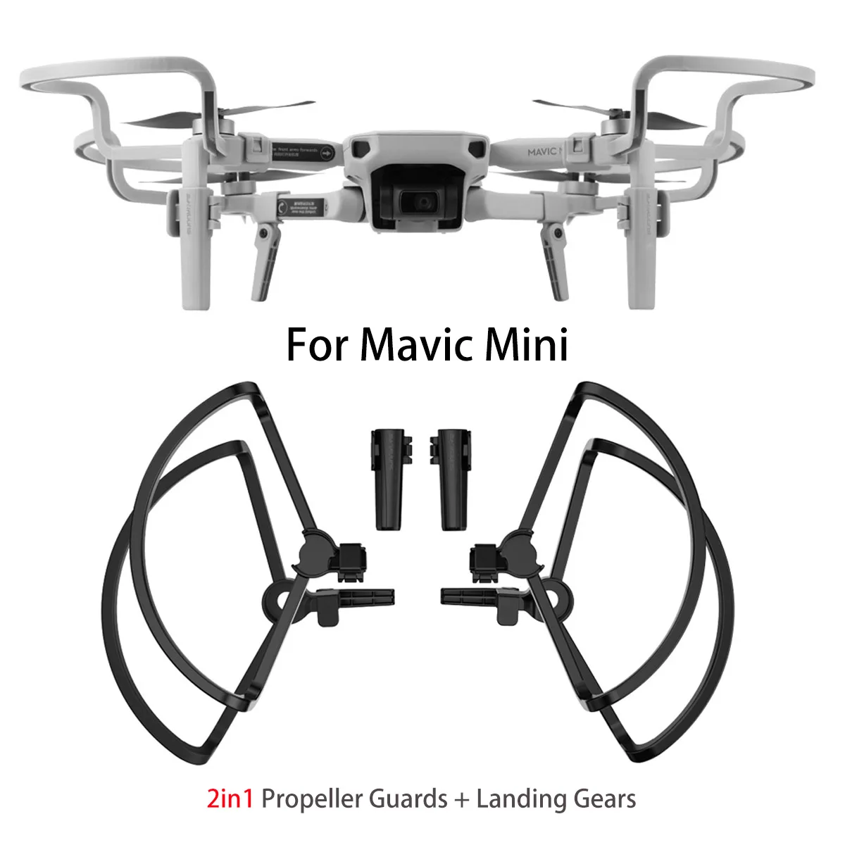 2 in 1 Quicke Release Foldable Propeller Guards With Landing Gear For DJI MAVIC MINI Drone Camera Accessories