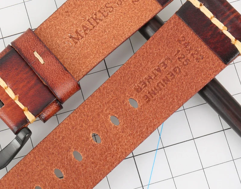Maikes Watch Accessories Genuine Leather Watchband 20mm 22mm For Samsung Gear s3 Replacement 18mm PUNK Watch Strap Bracelets