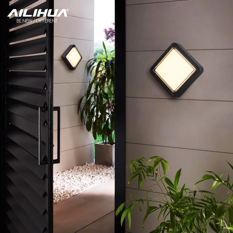 Simple modern outdoor wall lamp square outdoor door lamp courtyard landscape exterior wall led waterproof indoor ceiling lamp