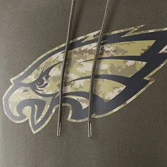Толстовка Philadelphia Eagles Olive Salute To service KO Performance, толстовка с капюшоном для американского футбола