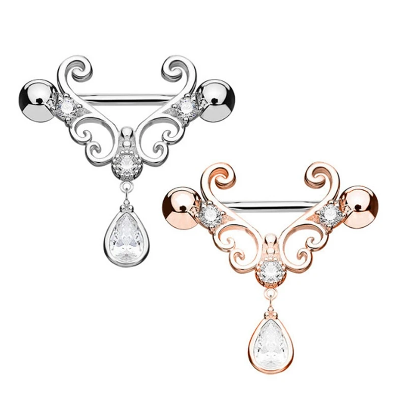 2 шт модный каплевидный кулон кольца для сосков сосок Nailzircon подвеска сосок пирсинг Щиты Бар украшения для сосков