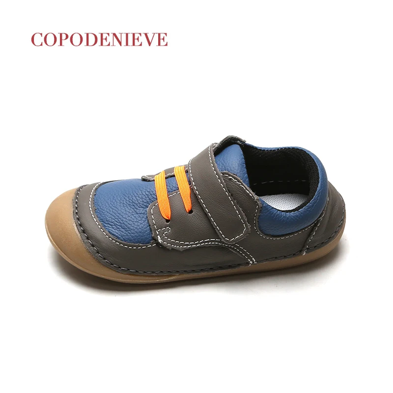 COPODENIEVE/Лидер продаж; Кожаная Обувь На Шнуровке Для малышей; мокасины для мальчиков и девочек на мягкой подошве; повседневная обувь для первых шагов; сезон весна - Цвет: gray