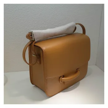 

2020 New Small Square Women's Messenger Small Cowhide Real Leather Bag Luxury Handbags Women Bags Designer