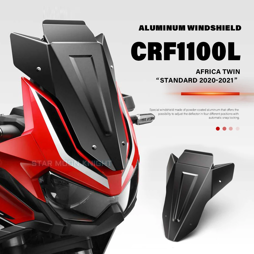 Pyramid Wind Deflector For Honda CRF1100L Africa Twin (2020+) – Matte Black, 08026M, Bolt-On