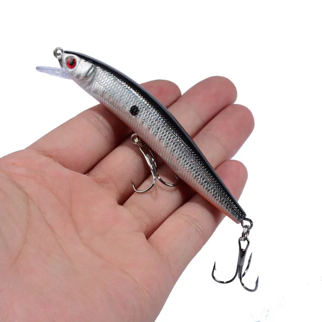 1PCS Minnow Fishing Lure 95mm 8g Floating Hard Bait Wobbler Jig Bait Crankbait Carp Striped bass Pesca Fishing tackle SwimBait NO8