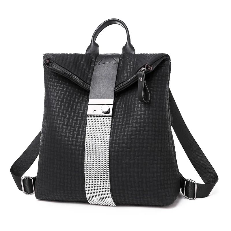 

2019 New Style Pu Hide Substance Backpack Women's Cool Light Diamond Backpack Versatile Anti-Theft Mortise Lock Lightweight Scho