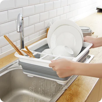 

Foldable Kitchen Dish Rack Cup Drainer Dry Tableware Organizer Cutlery Storage Box Collapsible Bowls Holder mx11081110