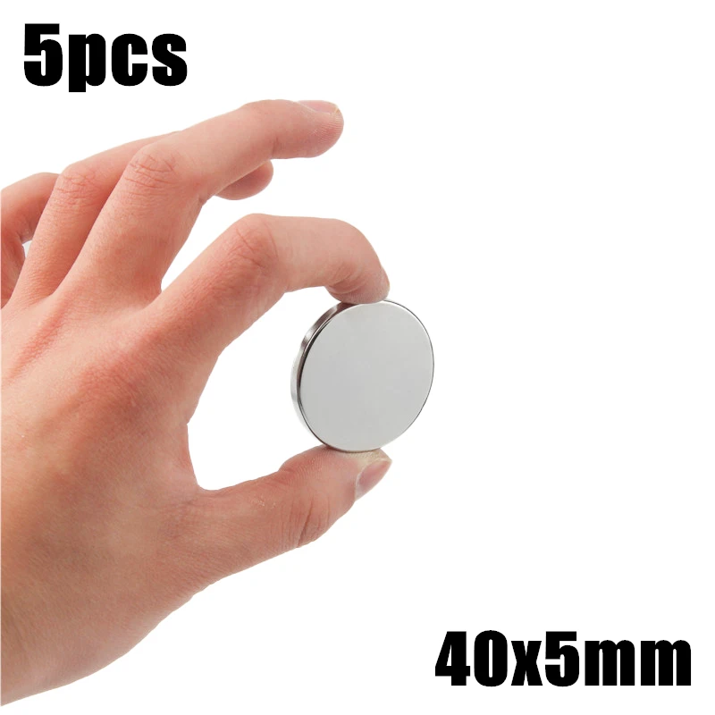 

5pcs 40x5mm Super Powerful Strong Bulk Small Round NdFeB Neodymium Disc Magnets Dia 40mm x 5mm N35 Rare Earth NdFeB Magnet