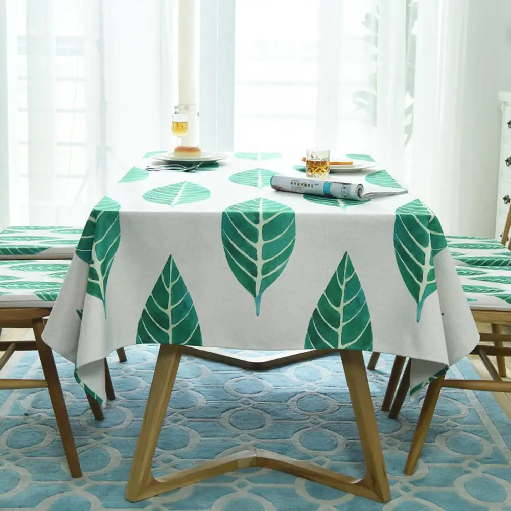 

140x220cm Palm Leaf Tablecloth Fresh Table Cloth Rectangular Home Dining Table Cover Mantel Mesa Hotel Tea Table Cloth Decor