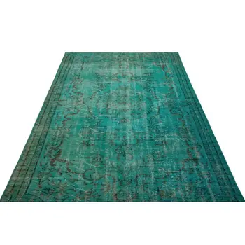 

Handmade Turquoise Vintage Overdyed Turkish Area Rug 168x261 Cm-5'6''X8'7''