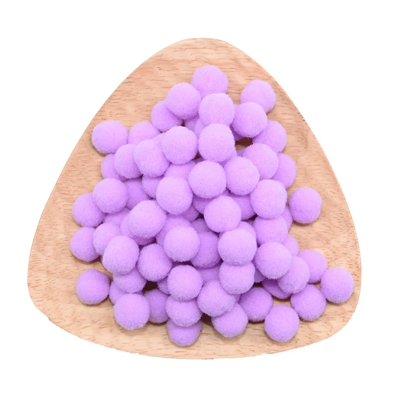 light purple Помпон 15 мм 20 мм 25 мм многоцветные мягкие помпоны пушистые плюшевые помпоны для рукоделия помпоны для домашнего декора Швейные принадлежности - Цвет: light purple